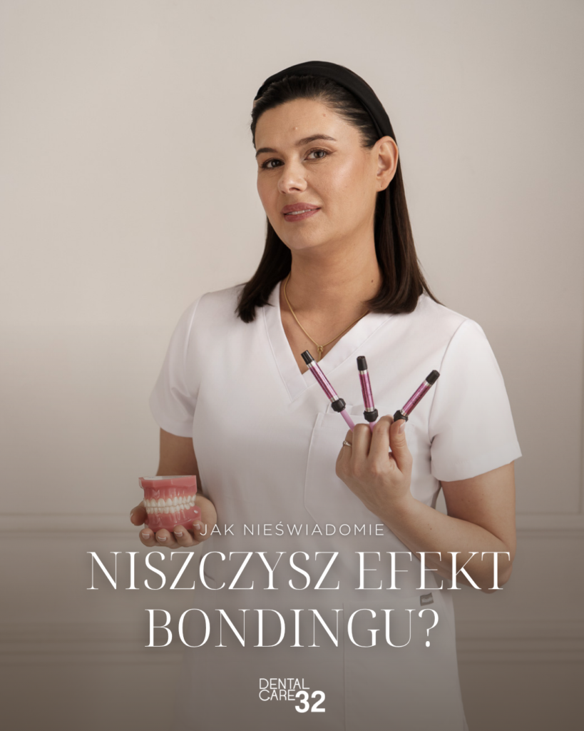 Małgorzata Sajnok z modelem uzębienia – jak nieświadomie niszczysz efekt bondingu?